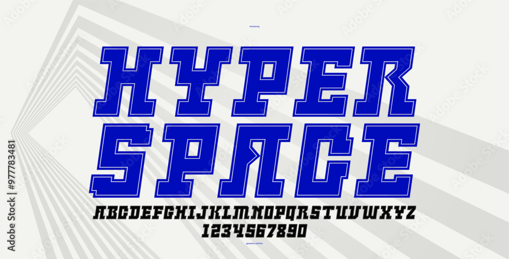 Poster technology and future style display font for logos and posters, vector typeface in modern minimal st