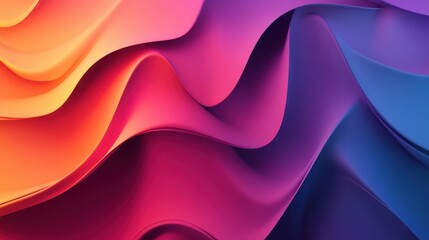 Fototapeta premium Fluid, colorful waves of orange, pink, purple, and blue blend together in a vibrant abstract pattern