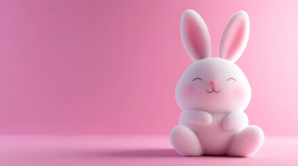 Fototapeta premium Pink and Purple Plush Bunny and Pink Background, Abstract Image, Texture, Pattern Background, Wallpaper, Cover and Screen for Smartphone, PC, Laptop, 9:16 and 16:9 Format
