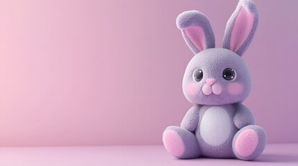 Fototapeta premium Pink and Purple Plush Bunny and Pink Background, Abstract Image, Texture, Pattern Background, Wallpaper, Cover and Screen for Smartphone, PC, Laptop, 9:16 and 16:9 Format