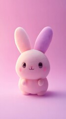 Pink and Purple Plush Bunny and Pink Background, Abstract Image, Texture, Pattern Background, Wallpaper, Cover and Screen for Smartphone, PC, Laptop, 9:16 and 16:9 Format