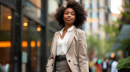 Fototapeta premium Confident Businesswoman Walking in the City