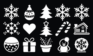 Christmas icon vector art illustration design