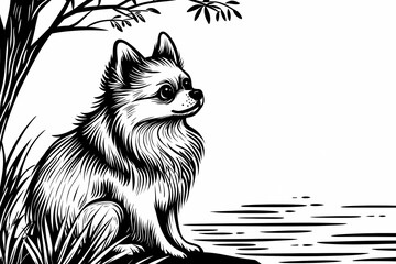 Obraz premium Cute coloring page featuring a playful dog for kids creativity.