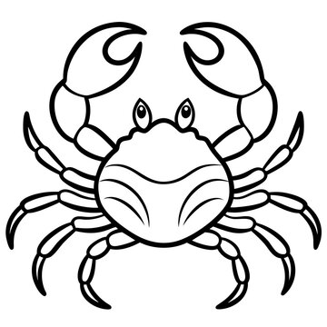 black and white crab outline clip art preview