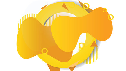 Dynamic shapes yellow background. Grate for sale or promotion banner, ad cover, web header landing page.