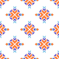 Obraz premium Geometric seamless pattern with stars for textile, fabric, clothing, printing, wrapping, wallpaper, embroidery, necktie, tile, ceramic, curtain, patchwork, handcraft, backdrop, home decoration.