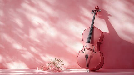 Serene Cello Melodies: Romantic Editorial Composition with Delicate Music Notes and Soft Morning...