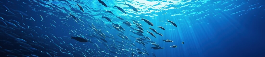 background with schools of fish