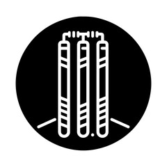 Black Cricket wickets icon vector illustration