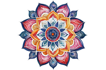 Vibrant and intricate mandala art with colorful patterns and detailed design, perfect for meditation, decoration, or spiritual themes.
