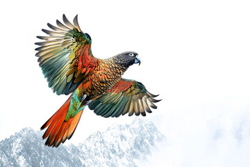 Obraz premium Parrot isolated on white background