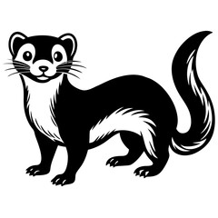 ferret slinking with a curious, playful expression and elongated body vector