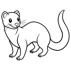 ferret slinking with a curious, playful expression and elongated body vector