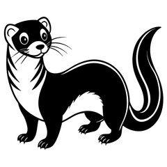 ferret slinking with a curious, playful expression and elongated body vector
