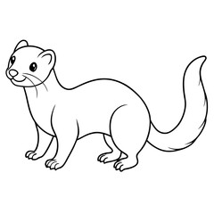 ferret slinking with a curious, playful expression and elongated body vector