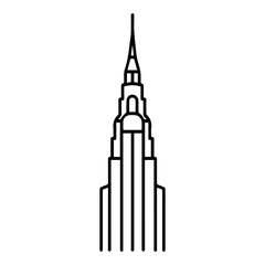 tower icon or modern line symbol. Vector line art and icon design with bold outline. Black and white Pixel Perfect minimalistic symbol isolated white background. Silhouette simple thin sign