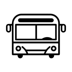 bus icon or modern line symbol. Vector line art and icon design with bold outline. Black and white Pixel Perfect minimalistic symbol isolated white background. Silhouette simple thin sign