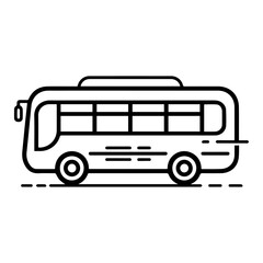 bus icon or modern line symbol. Vector line art and icon design with bold outline. Black and white Pixel Perfect minimalistic symbol isolated white background. Silhouette simple thin sign