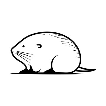 recommend clip art: mole icon or modern line symbol. Vector line art and icon design with bold outline. Black and white Pixel Perfect minimalistic symbol isolated white background. Silhouette simple thin sign