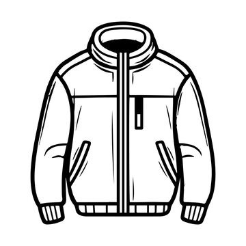 recommend clip art: jacket icon or modern line symbol. Vector line art and icon design with bold outline. Black and white Pixel Perfect minimalistic symbol isolated white background. Silhouette simple thin sign