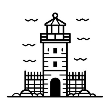 recommend clip art: prison icon or modern line symbol. Vector line art and icon design with bold outline. Black and white Pixel Perfect minimalistic symbol isolated white background. Silhouette simple thin sign