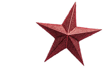 Obraz premium Close-up of a red glittering star on a transparent background. perfect for holiday or Christmas-themed designs.
