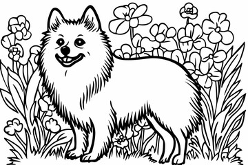 Obraz premium Cute coloring page featuring a playful dog for kids creativity.
