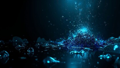 Obraz premium Cyber Dimension Shattered in a Black Void