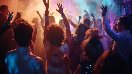 people dancing and celebrating wedding party