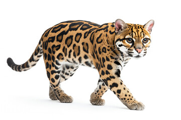 Obraz premium portrait of a leopard isolated on white background