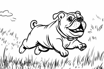 Cute coloring page featuring a playful dog for kids creativity.