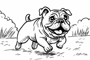 Fototapeta premium Cute coloring page featuring a playful dog for kids creativity.