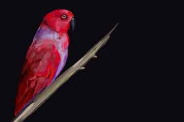 ИллюстрацStunning watercolor illustration of a vibrant red parrot, a lilac-breasted roller, and a majestic flamingo. Perfect for wildlife enthusiasts, tropical art lovers, and nature-inия без названия