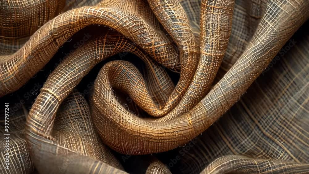 Aufkleber closeup of intricate woven fabric highlighting textures and patterns in soft lighting