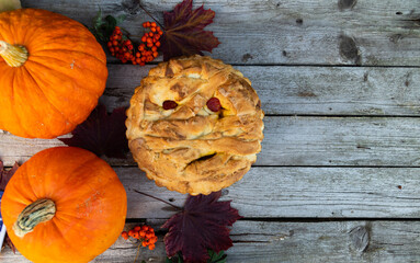 Mummy Pie Halloween Autumn Pumpkin Copy Space