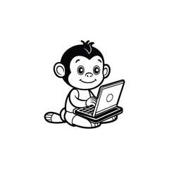 child with laptop