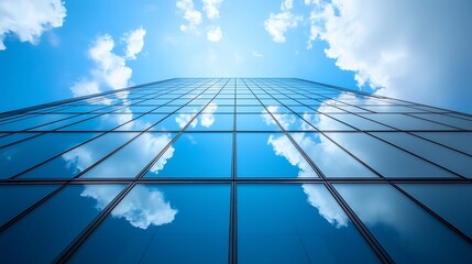 d perspective of a highrise glass building