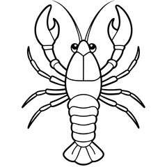 Lobster with detailed claws and segmented body, emphasizing texture vector