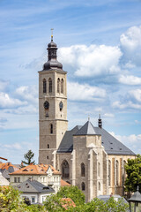 Obraz premium The Church of St James, the oldest stone church in Kutná Hora, and the spiritual centre of the entire town since it's very establishment, is located in the very heart of the medieval town