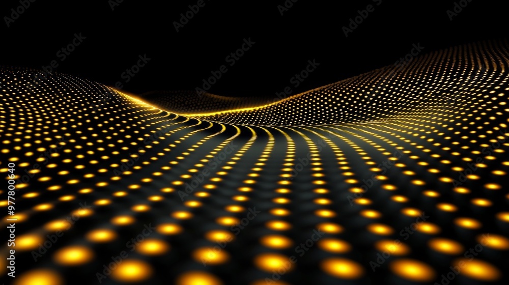 Poster mesmerizing display of golden particles gracefully forms a swirling spiral on a dark backdrop, evoki