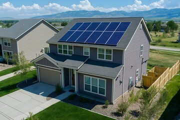 Modern Solar Panels Installed On A Denver, CO Home, Solar Photography, Solar Powered Clean Energy, Sustainable Resources, Electricity Source, Denver Solar Installation