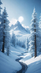 winter landscape in the mountains