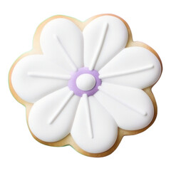 PNG Flower icing dessert cookie.