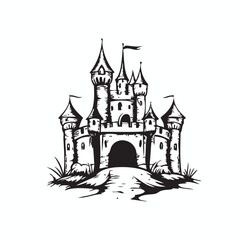 Obraz premium simple castle vector
