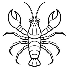 Lobster with detailed claws and segmented body, emphasizing texture vector