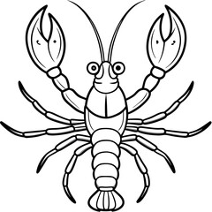 Lobster with detailed claws and segmented body, emphasizing texture vector