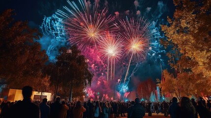 New Year's Eve Spectacle, Fireworks and Festivities Under the Stars, Happy New Year 2025