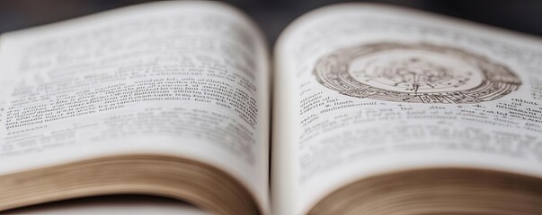 Fototapeta premium Close-up of a daily horoscope page on an open book, detailed and engaging