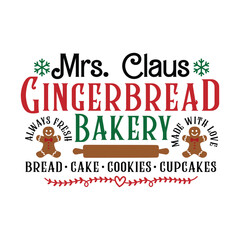 Obraz premium Christmas Gingerbread Sign vintage sign, Gingerbread Bakery, Vintage Christmas Baking Sign, Kitchen